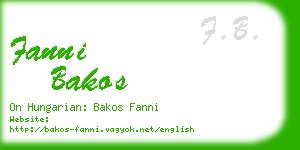 fanni bakos business card